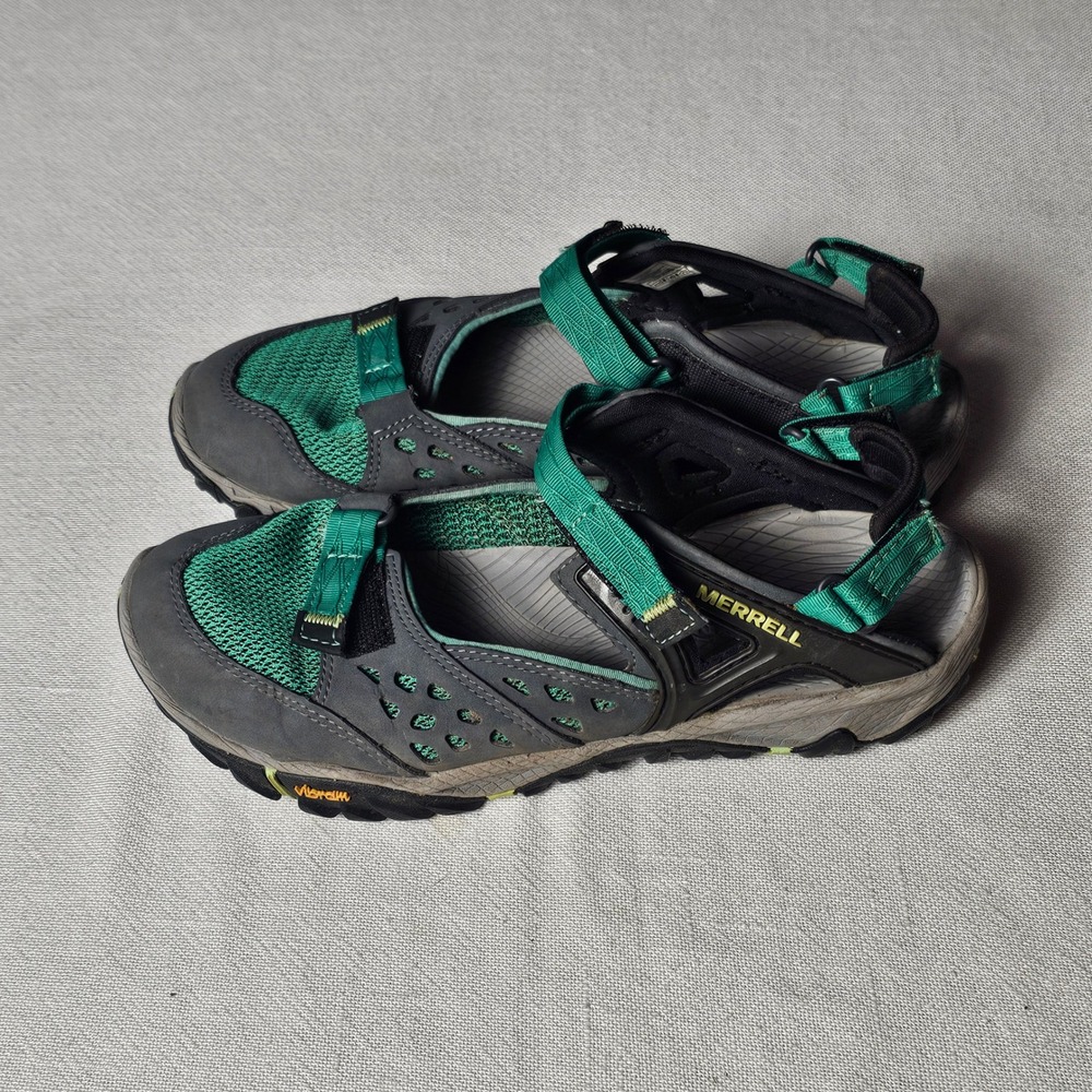Merrell All Out Blaze Sieve Women 7.5 Green Grey Hiking Water Shoes
